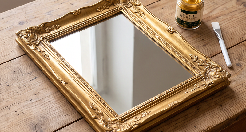 Gold frame drying after touch-up