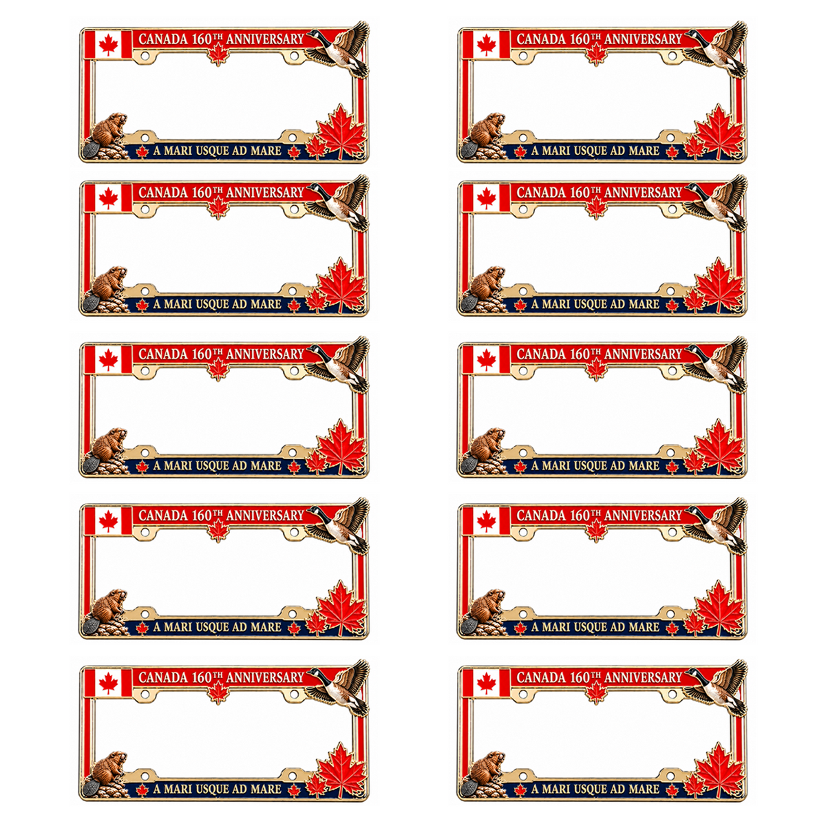 🍁🚗 Canada 160th Anniversary Commemorative Metal License Plate Frame
