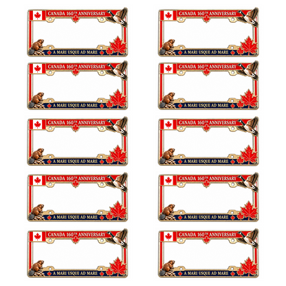 🍁🚗 Canada 160th Anniversary Commemorative Metal License Plate Frame