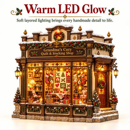 🧵 Grandma’s Cozy Quilt Shop DIY Kit 🎄 | Light-Up Christmas Miniature | Build Your Own Holiday Tradition