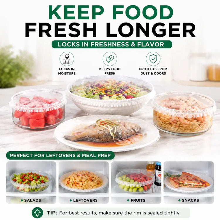 🔥100PCS Disposable Stretch Food Covers for Bowls & Plates – vimelora