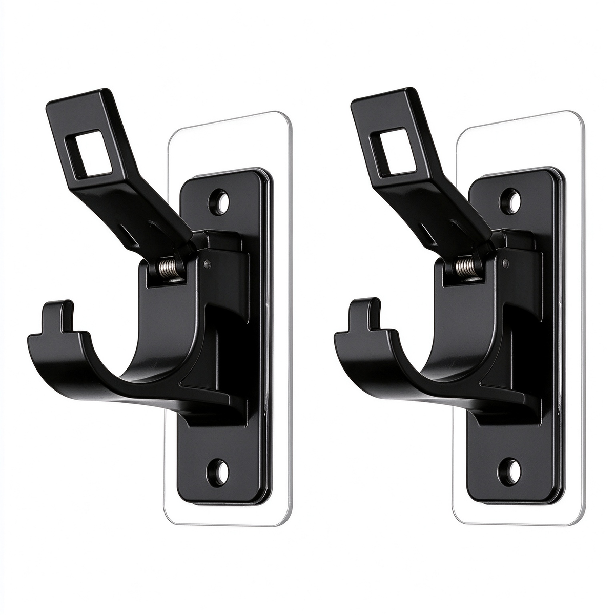 No-Drill Curtain Rod Brackets, Self-Adhesive Multifunctional Acrylic Gel Rod Holder Hooks 🏠