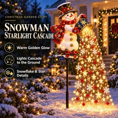 🎄 Weihnachtliche Sternenlichtkaskade – Solarbetriebene LED-Gartenstecker