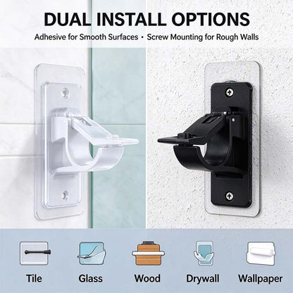 No-Drill Curtain Rod Brackets, Self-Adhesive Multifunctional Acrylic Gel Rod Holder Hooks 🏠
